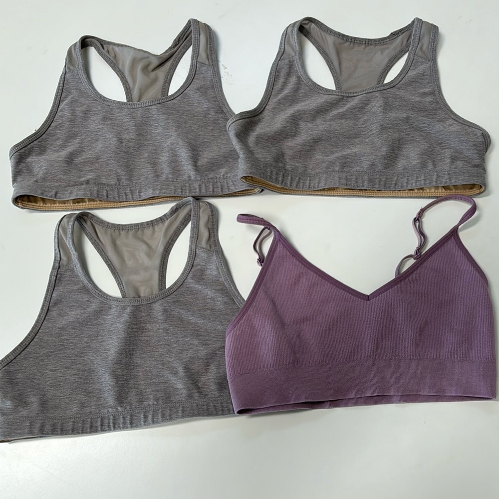 Set of 4 Girls Sport Bras, 14-16